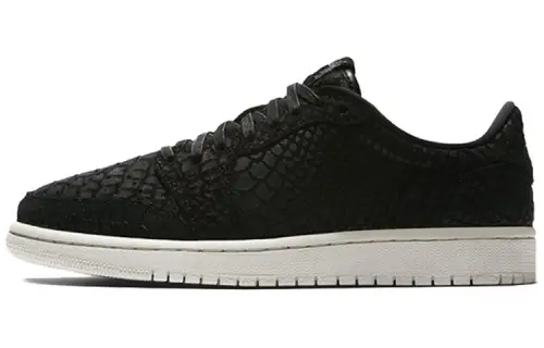 Jordan Air Jordan 1 Retro Low NS Snake Print Shock Absorbing Anti-Slip Low Top Retro Basketball Shoes Women's Black