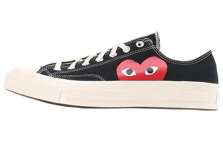 Converse ×CDG Play 1970s chuck taylor all star love union wear-resistant balance low-top canvas shoes men and women same style black and red