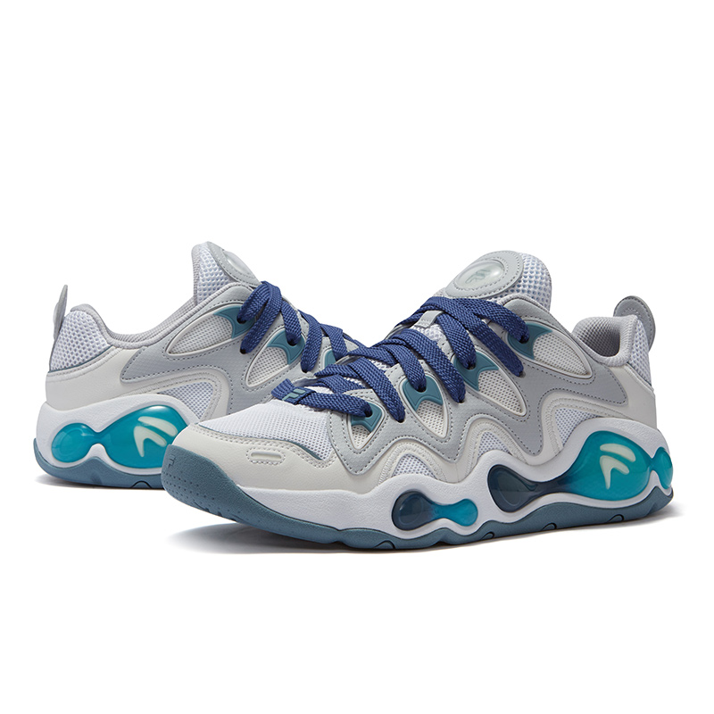 FILA FUSION VERTICAL Crack Shoes Versatile Cushioning Breathable Low top Basketball Shoes Men’s White Fragrance Snow