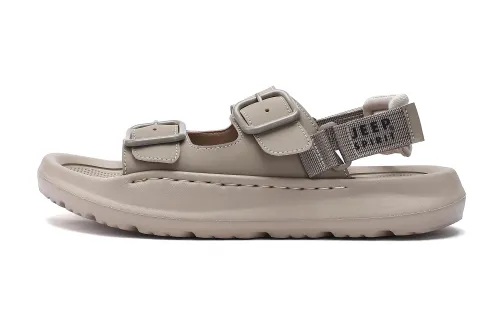 JEEP SPIRIT Microfiber Leather Beach Sandals Men's Sandstone
