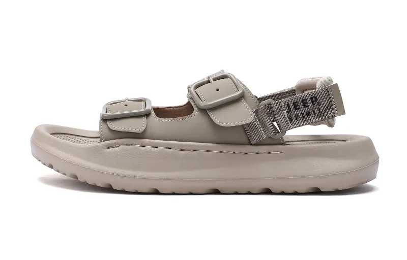 JEEP SPIRIT Microfiber Leather Beach Sandals Men's Sandstone