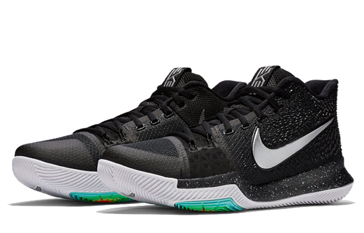 Мужские кроссовки Nike Kyrie 3 Black Ice OG (черные с ледяной подошвой) — 黑/腥红/深灰色/白 — фото 3
