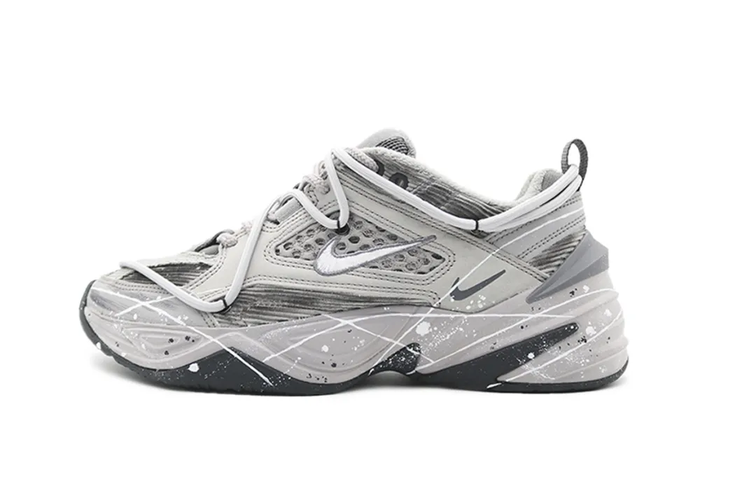 Nike M2K Tekno Cushioning Breathable Height Increasing Low top Chunky Sneakers Unisex Gray