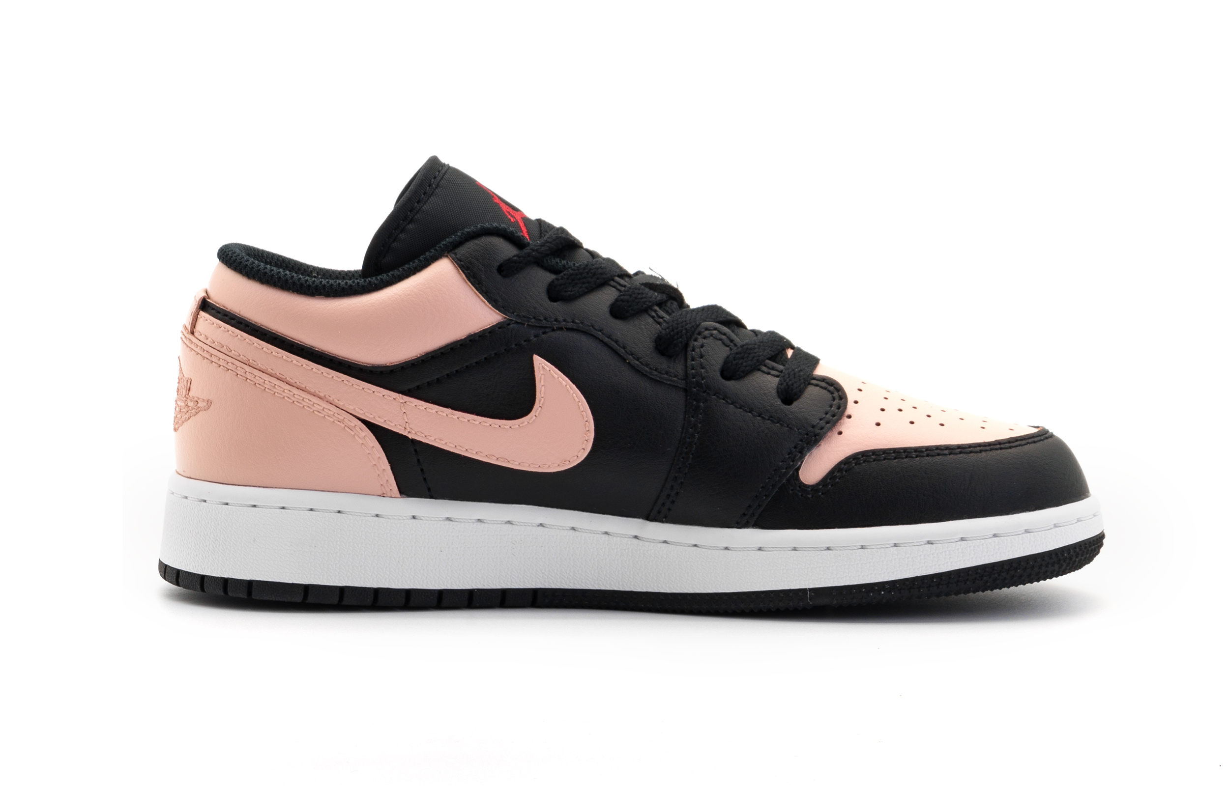 Jordan Air Jordan 1 Slip Resistant Abrasion Resistant Low top Vintage Basketball Shoes Unisex Black Pink
