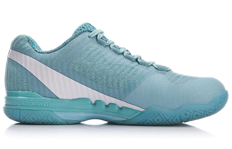 Li Ning Pioneers Fabric Rebound Cushioning Breathable Abrasion Resistant Low top Badminton Shoes Women’s Ocean Blue