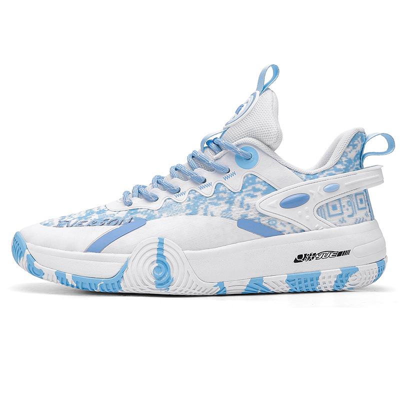 IVERSON Chase Hunt 1 White Sky Blue Cushioning Slip Resistant Abrasion Resistant Breathable Low top Basketball Shoes