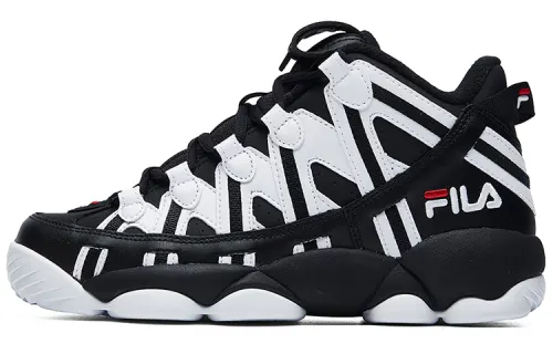 FILA Spaghetti WE Mid top Vintage Basketball Shoes Men's Black White