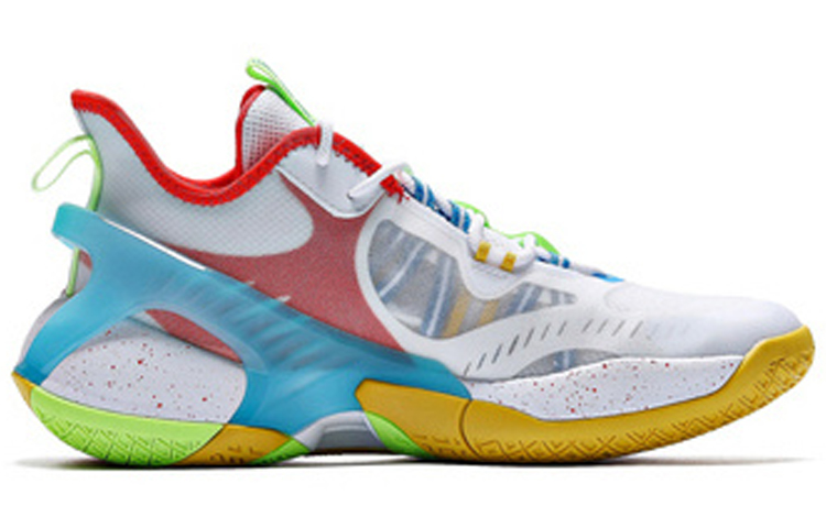361° Abrasion Resistant Slip Resistant Lightweight Low top Performance Basketball Shoes Men’s White Blue Red