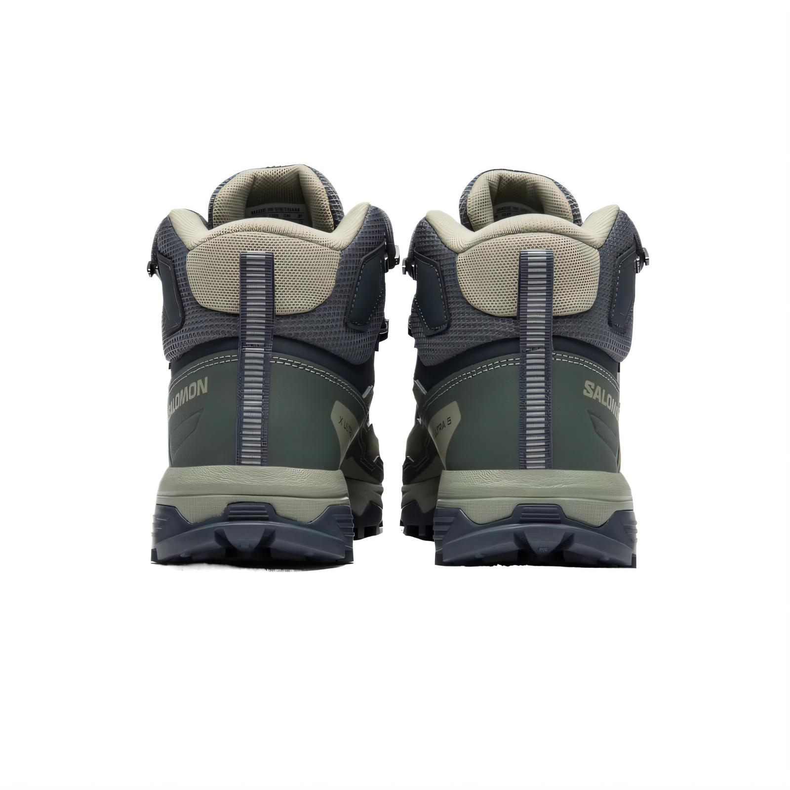 SALOMON X ULTRA 5 Cushioning Waterproof And Breathable Support Grip Mid top Hiking Shoes Women’s Gray Green
