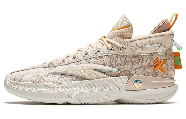 Anta KT9 Rocco Nitrogen Technology Cushioning Abrasion Resistant Breathable Mid top Basketball Shoes Men's Gray Brown