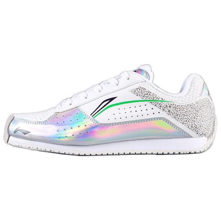 Li Ning Comfortable Slip Resistant, Abrasion Resistant, Lightweight Low top Training Shoes Unisex White Silver