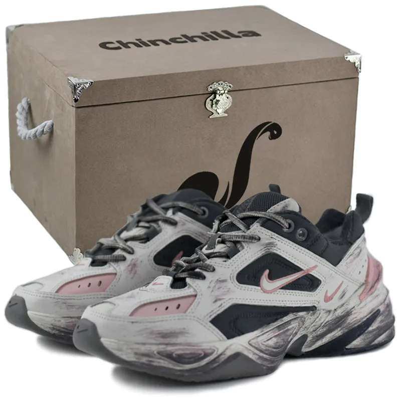 Nike M2K Tekno Slip Resistant Abrasion Resistant Low top Chunky Sneakers Women's Gray Black