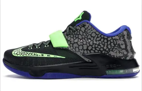 Nike KD 7 Electric Eel Durant 7 comfortable round toe non-slip wear-resistant low-top practical basketball shoes men's gray green