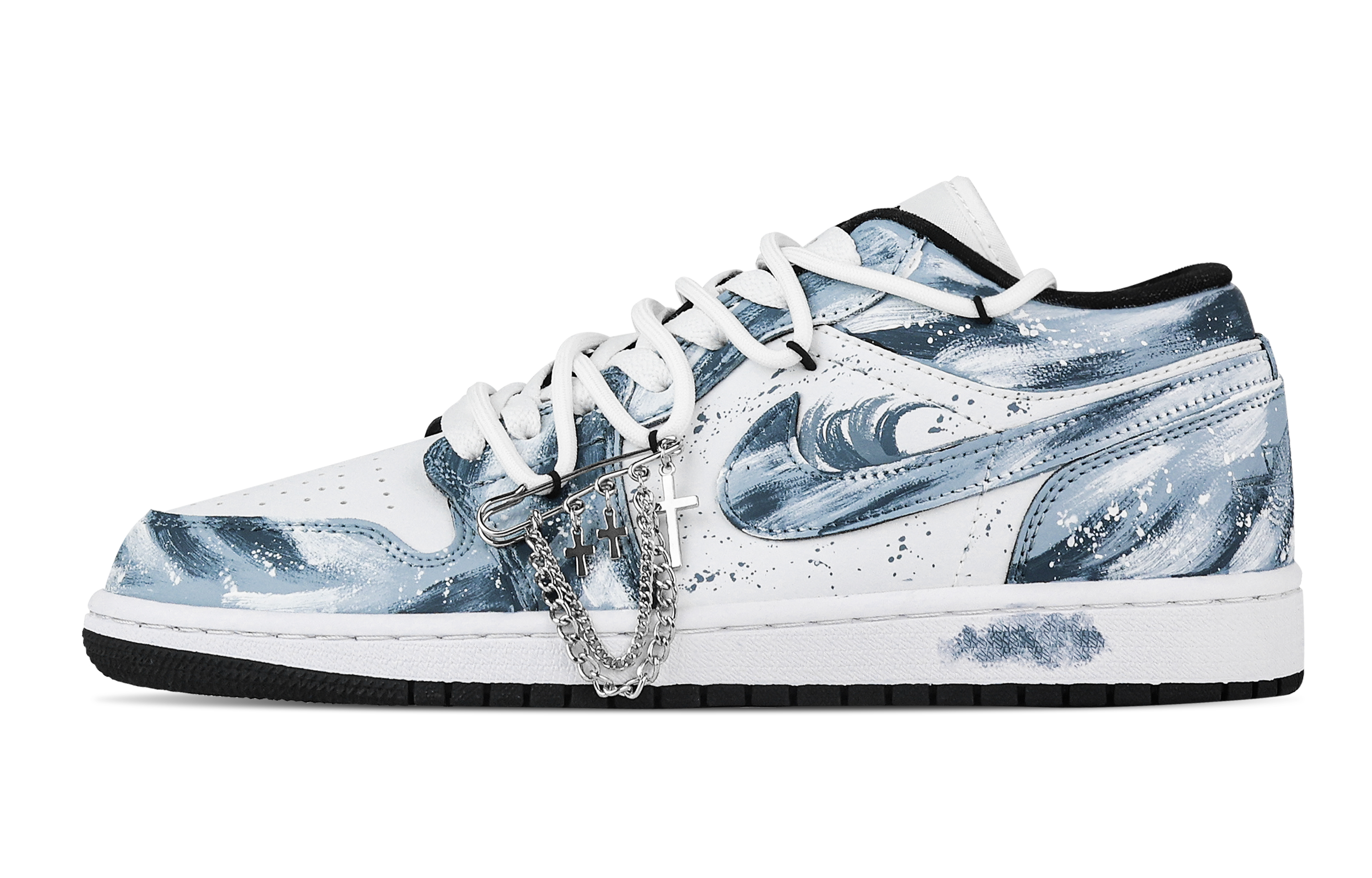 Jordan Air Jordan 1 Wave Soaring, Heart Box Low top Vintage Basketball Shoes Unisex White Blue