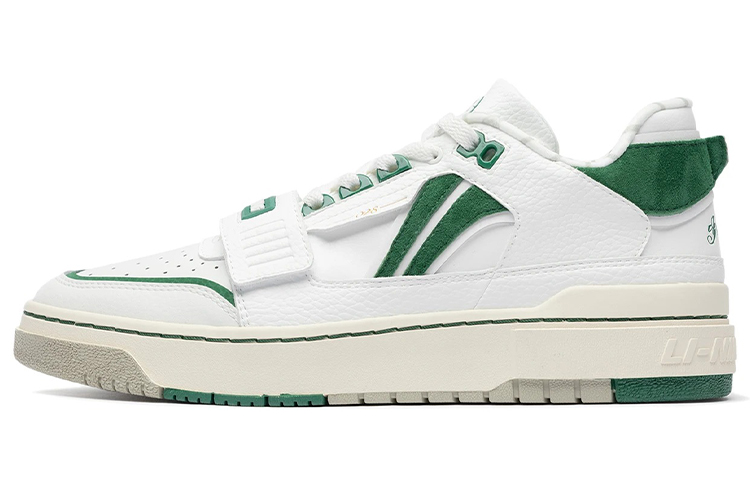 Li Ning Rookie Skateboard Shoes Women's Low Top Ecru/Pine Green