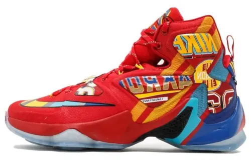 Nike Lebron 13 EYBL Game Ready Non slip Lightweight High top Basketball Shoes Men's Red