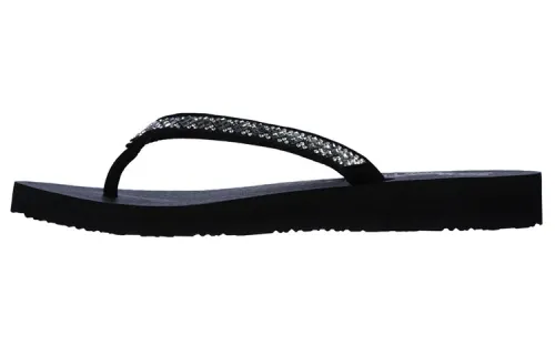 Skechers Meditation Rubber Sole Slide Slippers Women's Black