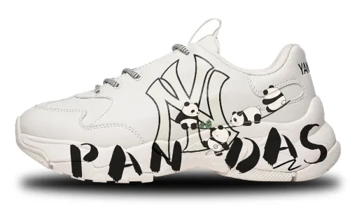 MLB Big Ball Chunky Four Pandas Slip Resistant Low top Chunky Sneakers Unisex Black White