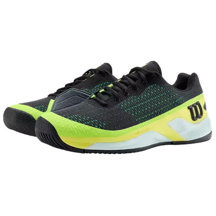 Wilson Rush Pro Abrasion Resistant Low top Tennis Shoes Men’s Black Green