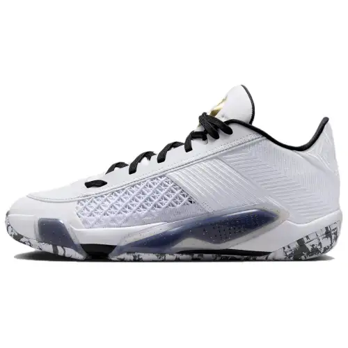 Air Jordan 38 Low Pf 'White Metallic Gold Black'