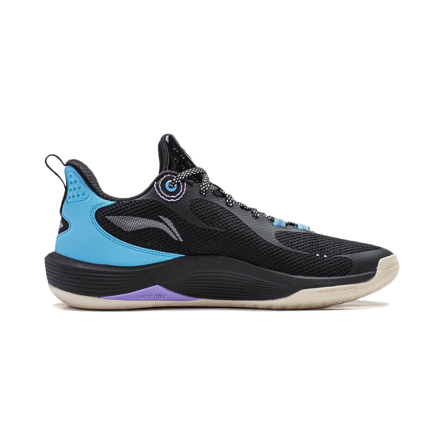 Li Ning Basketball Shoes Unisex Low Top Black/Moon White Blue