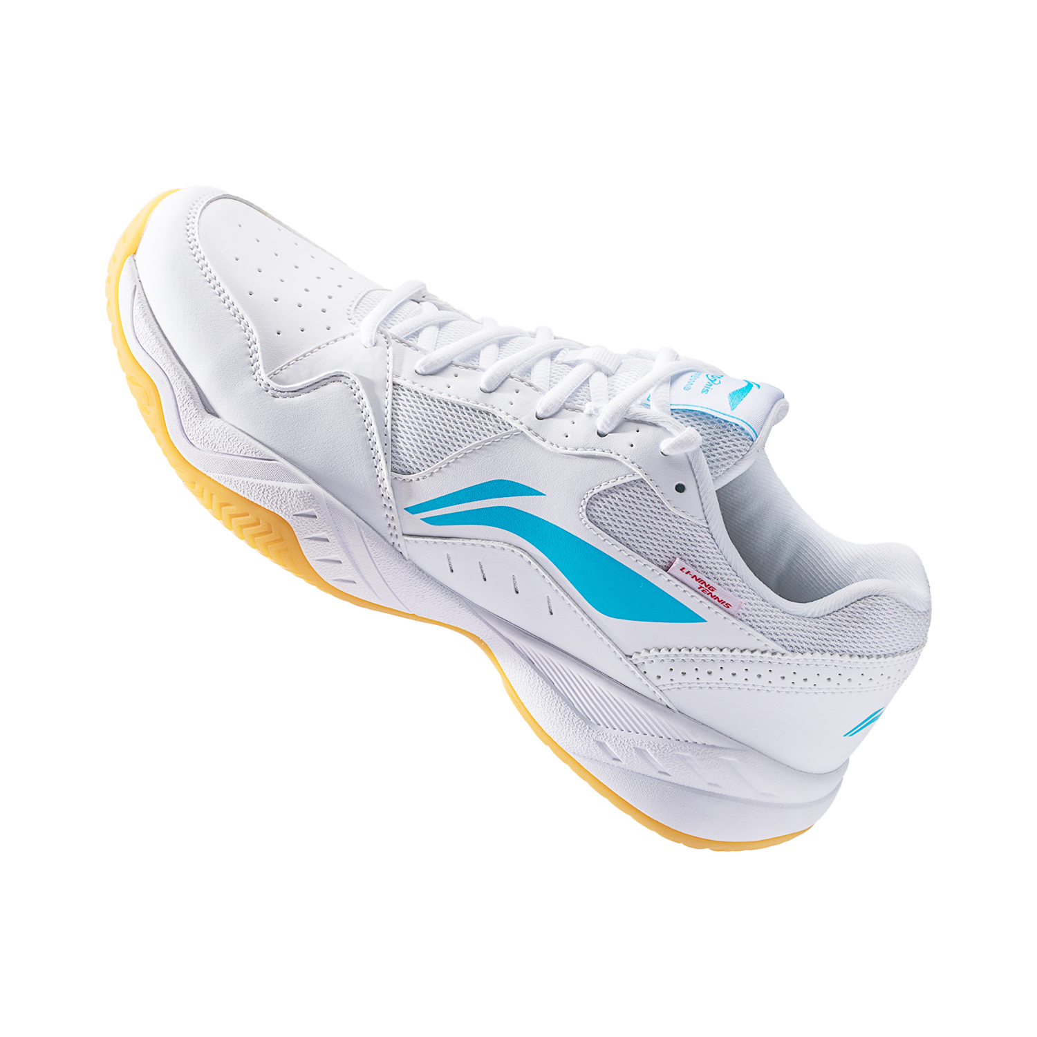 Li Ning Cushioning Slip Resistant Low top Tennis Shoes Unisex White Blue