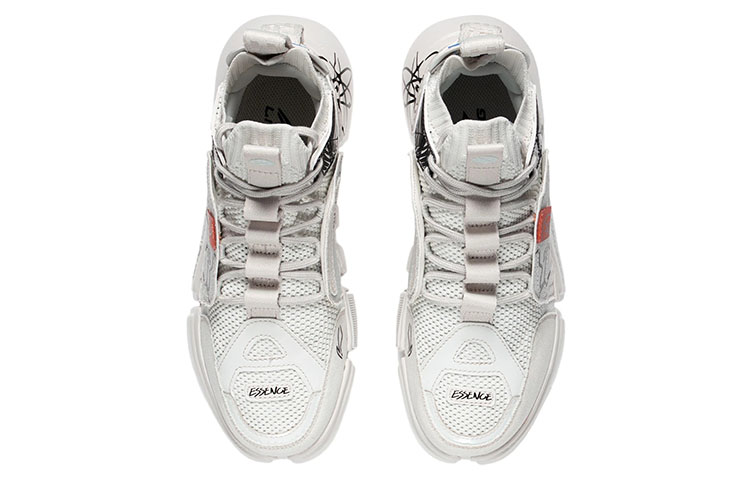 Li Ning Essence 2 ACE Cushioning Slip Resistant Abrasion Resistant Mid top Vintage Basketball Shoes Women’s Frost White