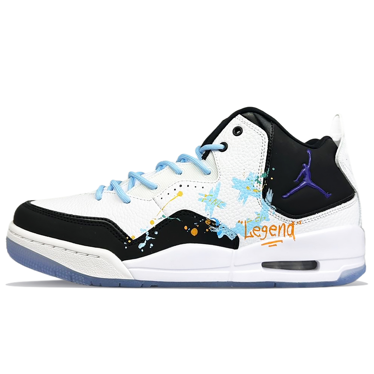 Jordan Courtside 23 Slip Resistant Slip Resistant Mid top Vintage Basketball Shoes Unisex Black White