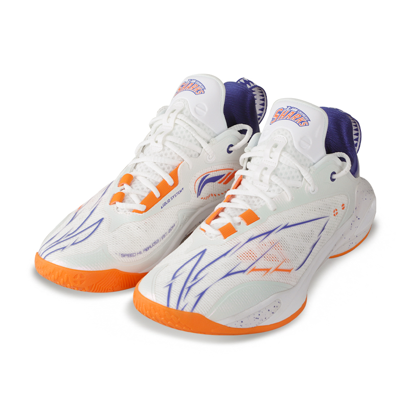 Li Ning Speed 11 Textile, TPU Low top Basketball Shoes Men’s White Orange