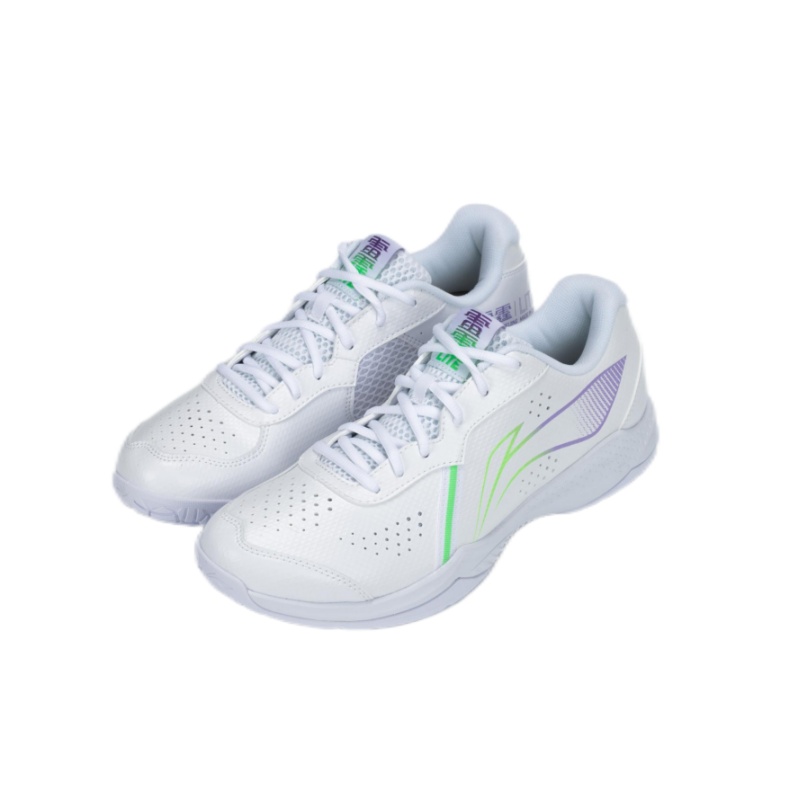 Li Ning Badminton Collection Cushioning Slip Resistant Breathable Low top Badminton Shoes Unisex White