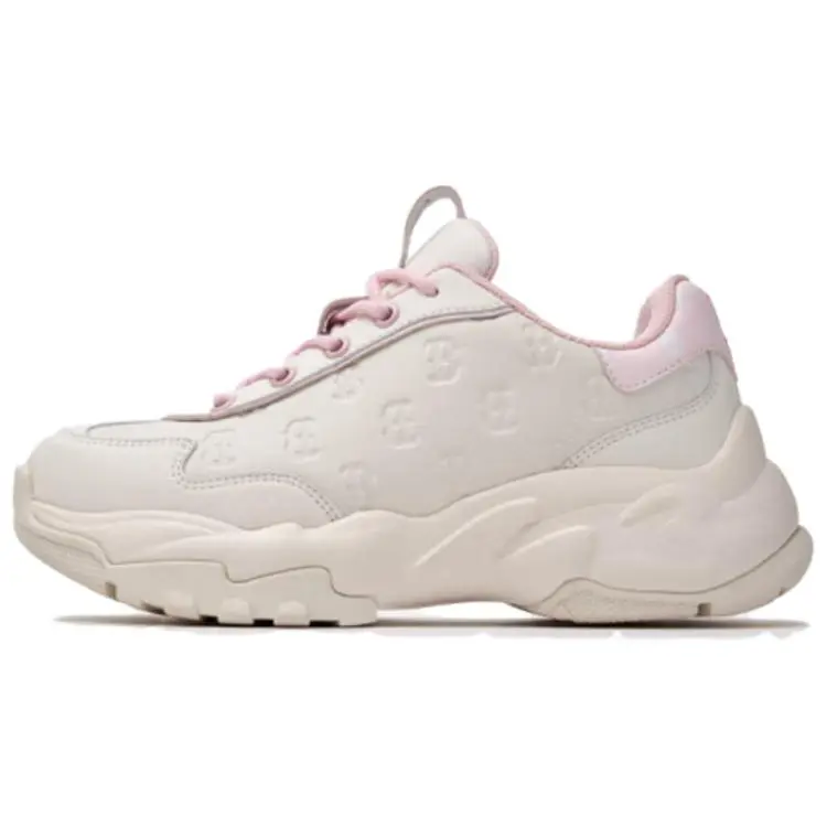 MLB Boston Red Sox Slip Resistant Abrasion Resistant Low top Chunky Sneakers Unisex Pink