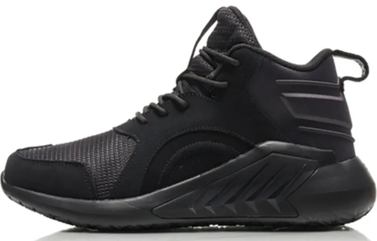 Li Ning Lightweight Support High top Vintage Basketball Shoes Unisex Black