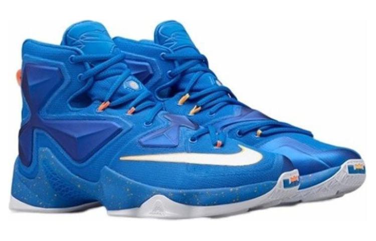 Мужские кроссовки Nike Lebron 13 Balance (синие) — 蓝/白/橙色/激光橙 — фото 4