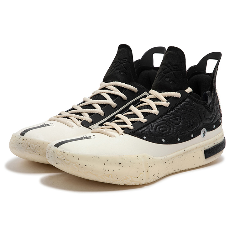 361° Slip Resistant, Abrasion Resistant, Height Increasing Low top Basketball Shoes Men’s Beige Black