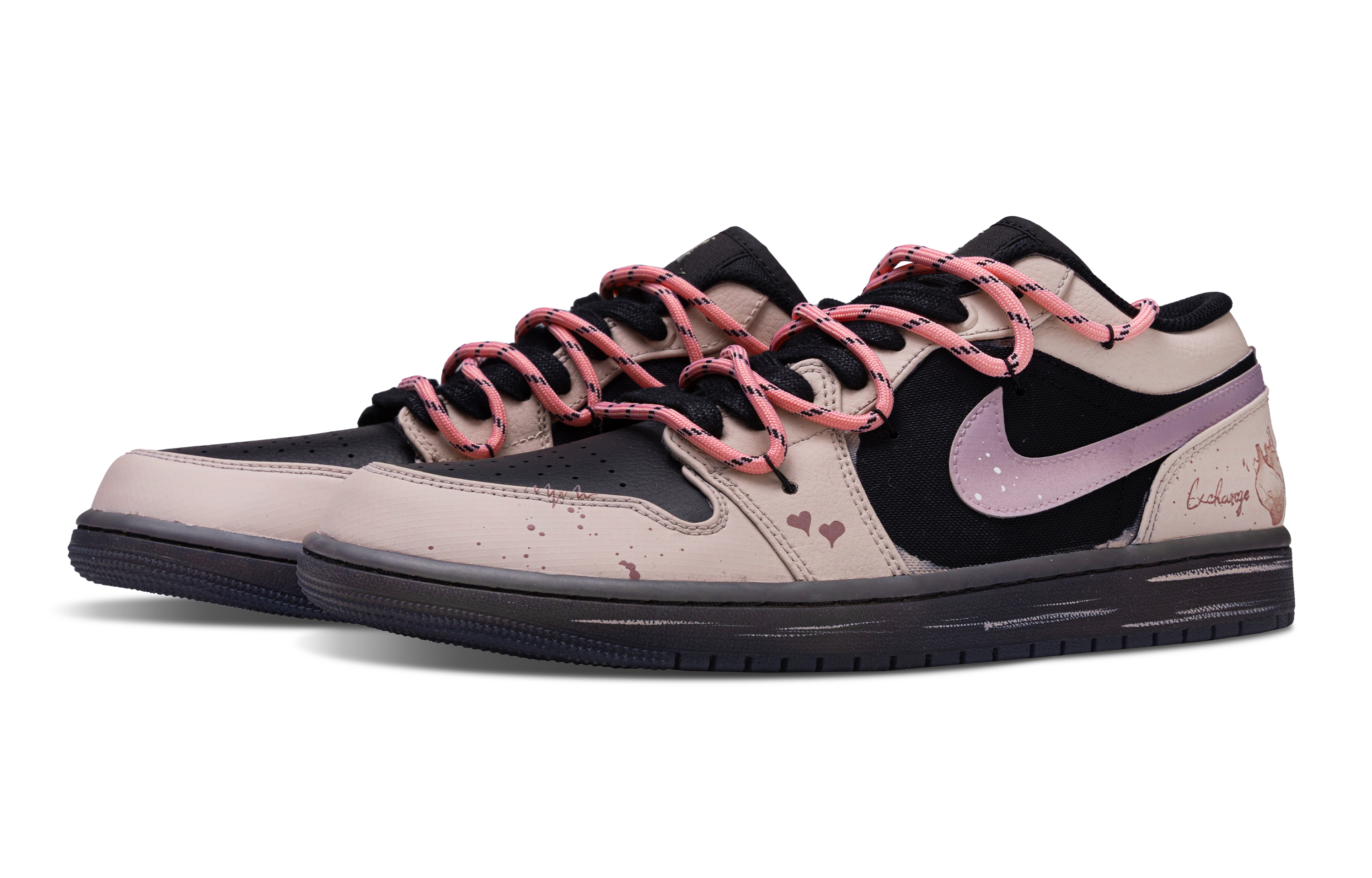 Jordan Air Jordan 1 Vintage Basketball Shoes Unisex Low Top Black