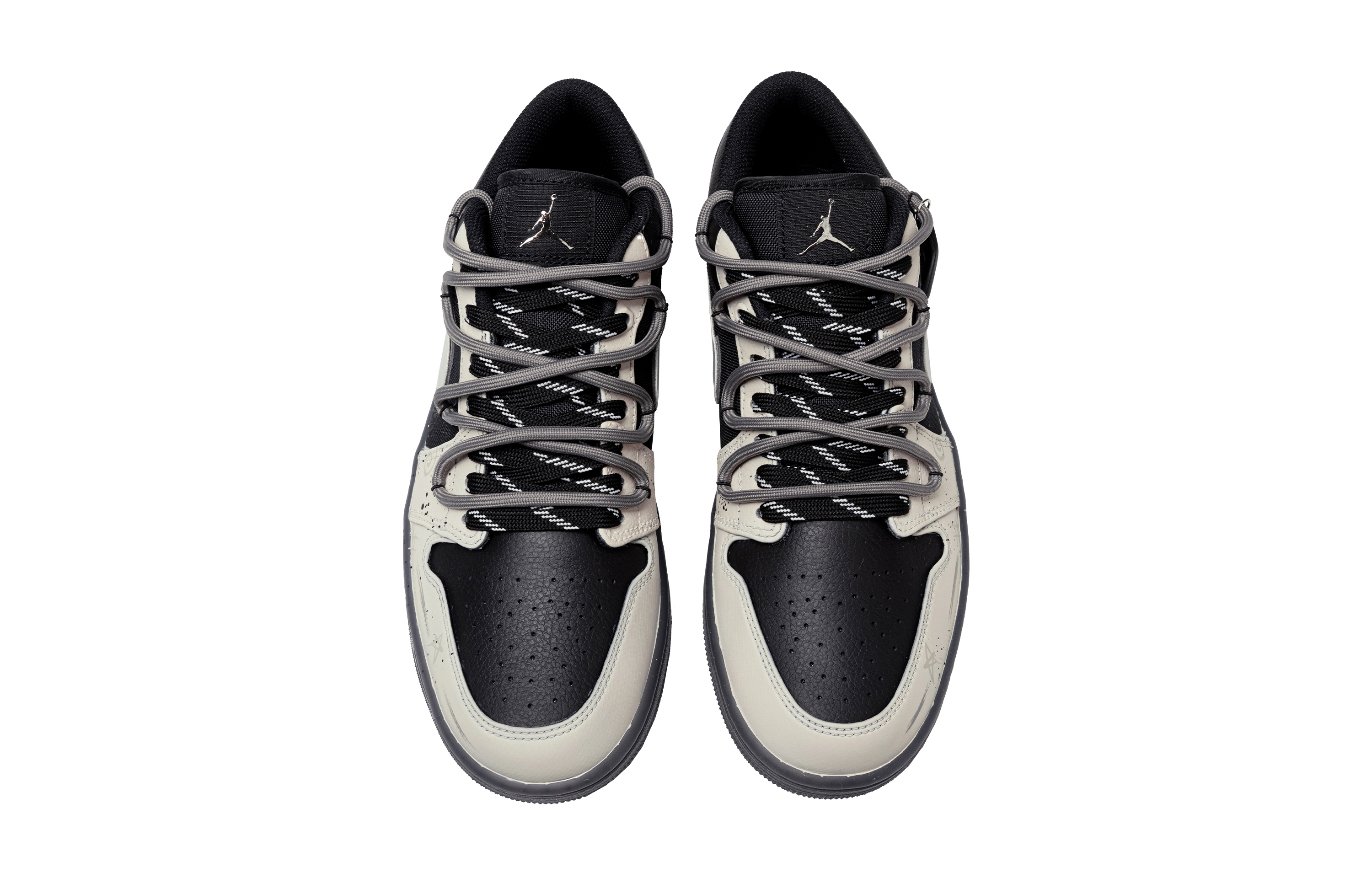 Jordan Air Jordan 1 Low top Vintage Basketball Shoes Unisex Beige Black