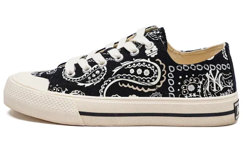 MLB Playball Canvas Shoes Unisex Low Top Black/White