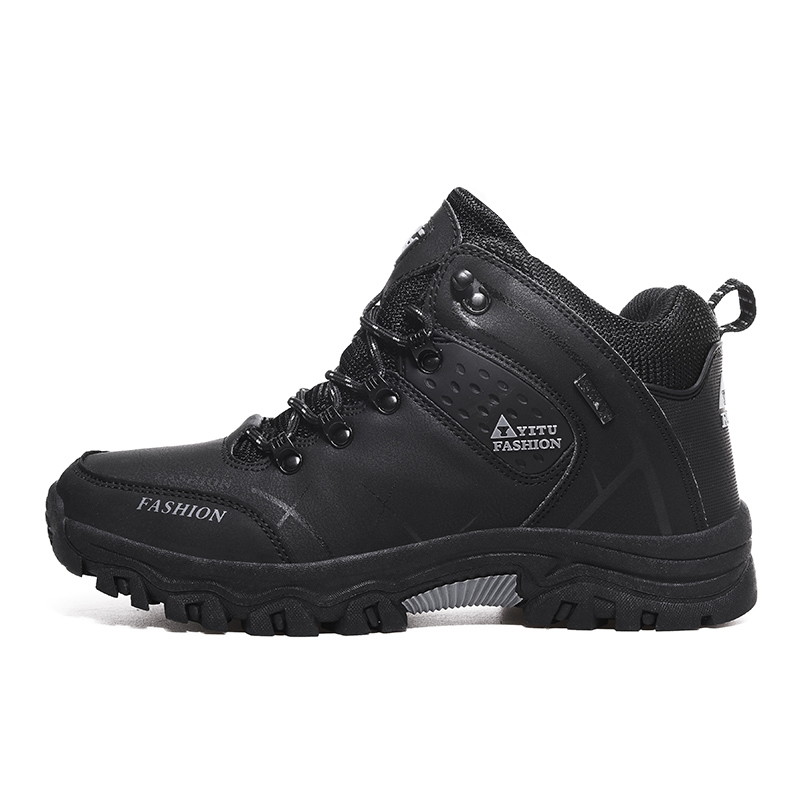BIANSULONG Cushioning, Non Slip, And Waterproof High top Mountaineering Shoes Men’s Black