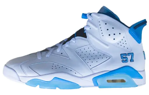 Jordan Air Jordan 6 'UNC Champions' PE Slip Resistant High top Vintage Basketball Shoes Men's White Blue