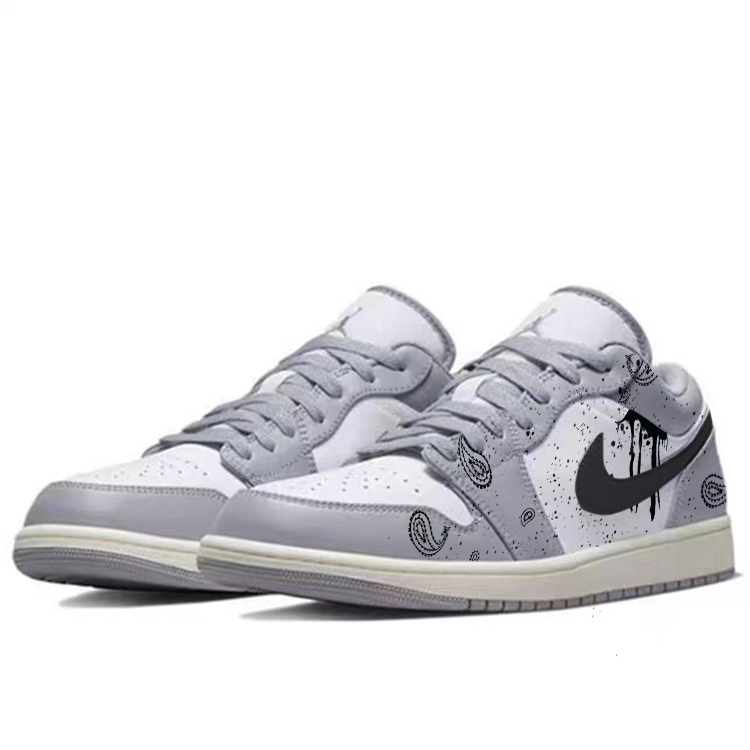 Jordan Air Jordan 1 Vintage Basketball Shoes Men’s Low Top White/Gray
