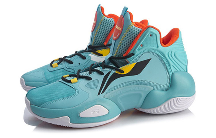Li Ning Power 6 V2 Cushioning Slip Resistant Mid top Basketball Shoes Men’s Blue