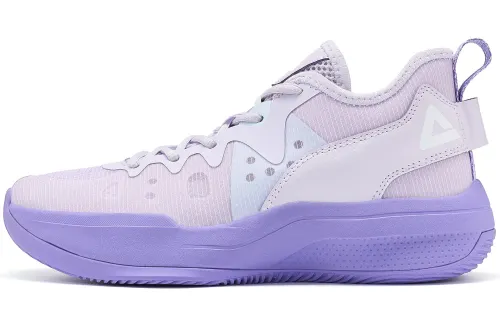 PEAK Lanying Cushioning Slip Resistant Abrasion Resistant Lightweight Rebound Low top Basketball Shoes Women's Purple