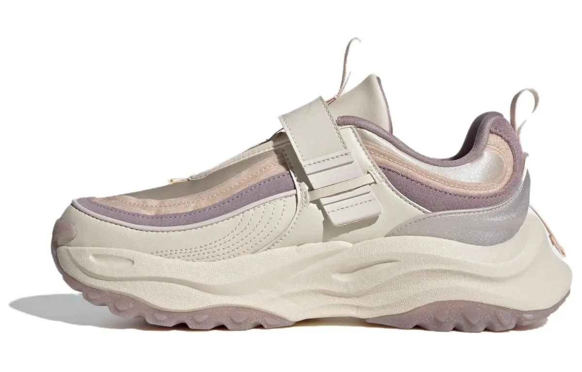 Adidas Maxxwavy Extreme Fabric Abrasion Resistant Breathable Low top Chunky Sneakers Women's Beige Purple