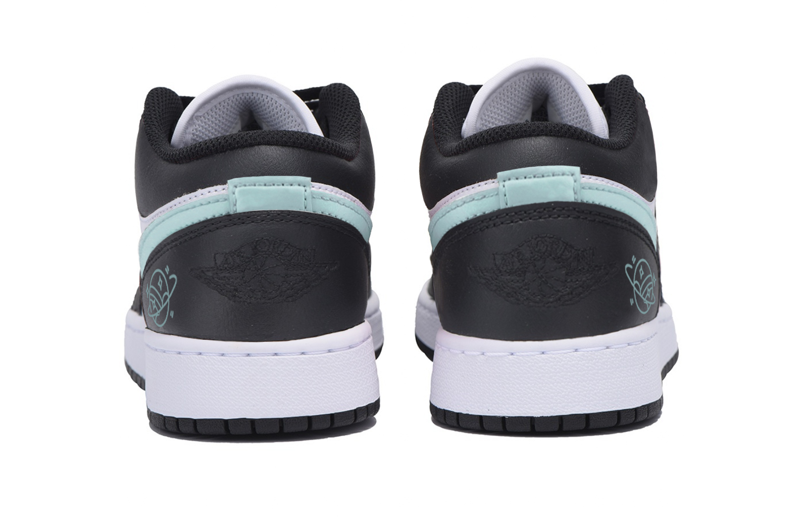 Jordan Air Jordan 1 Abrasion Resistant Slip Resistant Low top Vintage Basketball Shoes Men’s Black White Green