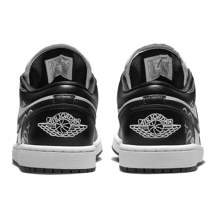 Jordan Air Jordan 1 Cushioning Slip Resistant Low top Vintage Basketball Shoes Women’s Black White