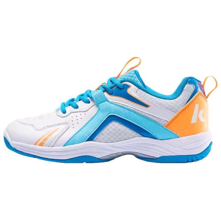 Kawasaki Comfortable Cushioning, Wear Resistant Low top Badminton Shoes Unisex White Blue Orange