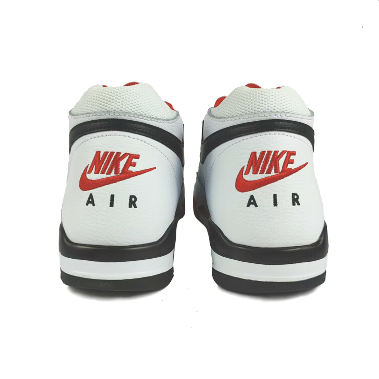 Nike Flight Legacy Synthetic Leather Cushioning Mid top Vintage Basketball Shoes Unisex Red White