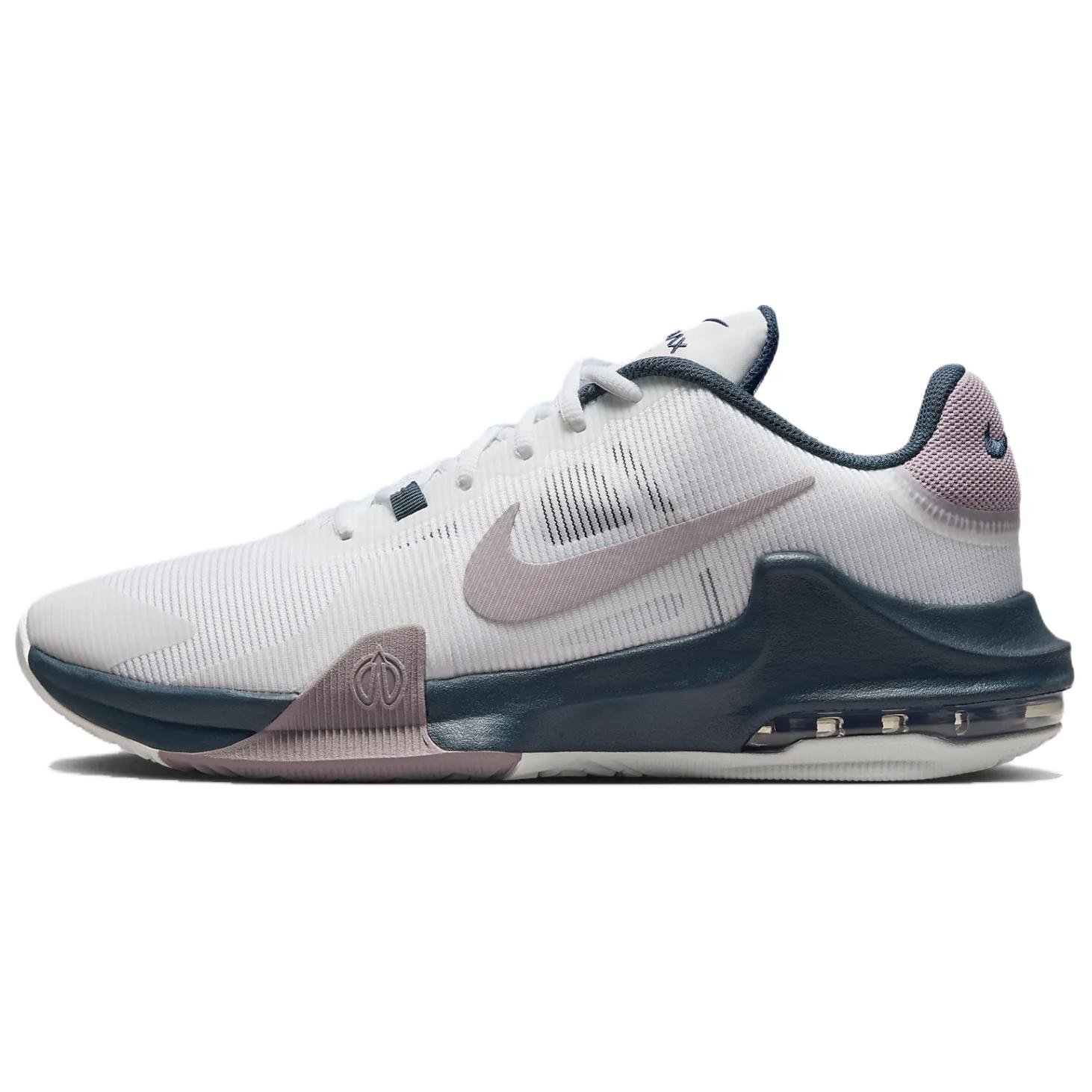 Nike Air Max Impact 4 Comfortable And Lightweight Low top Basketball Shoes Men's White Purple