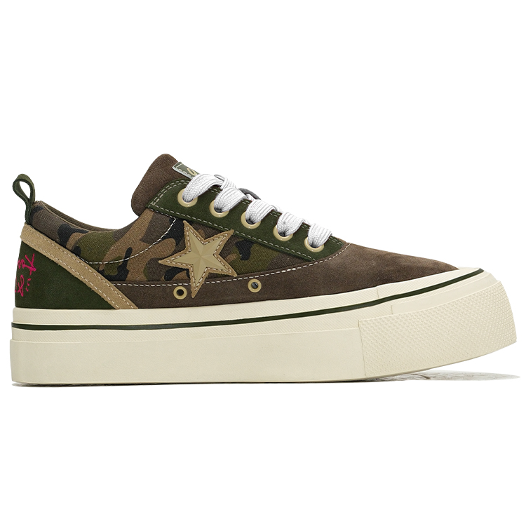 KAALIXTO Low top Canvas Shoes Unisex Camouflage American Vintage
