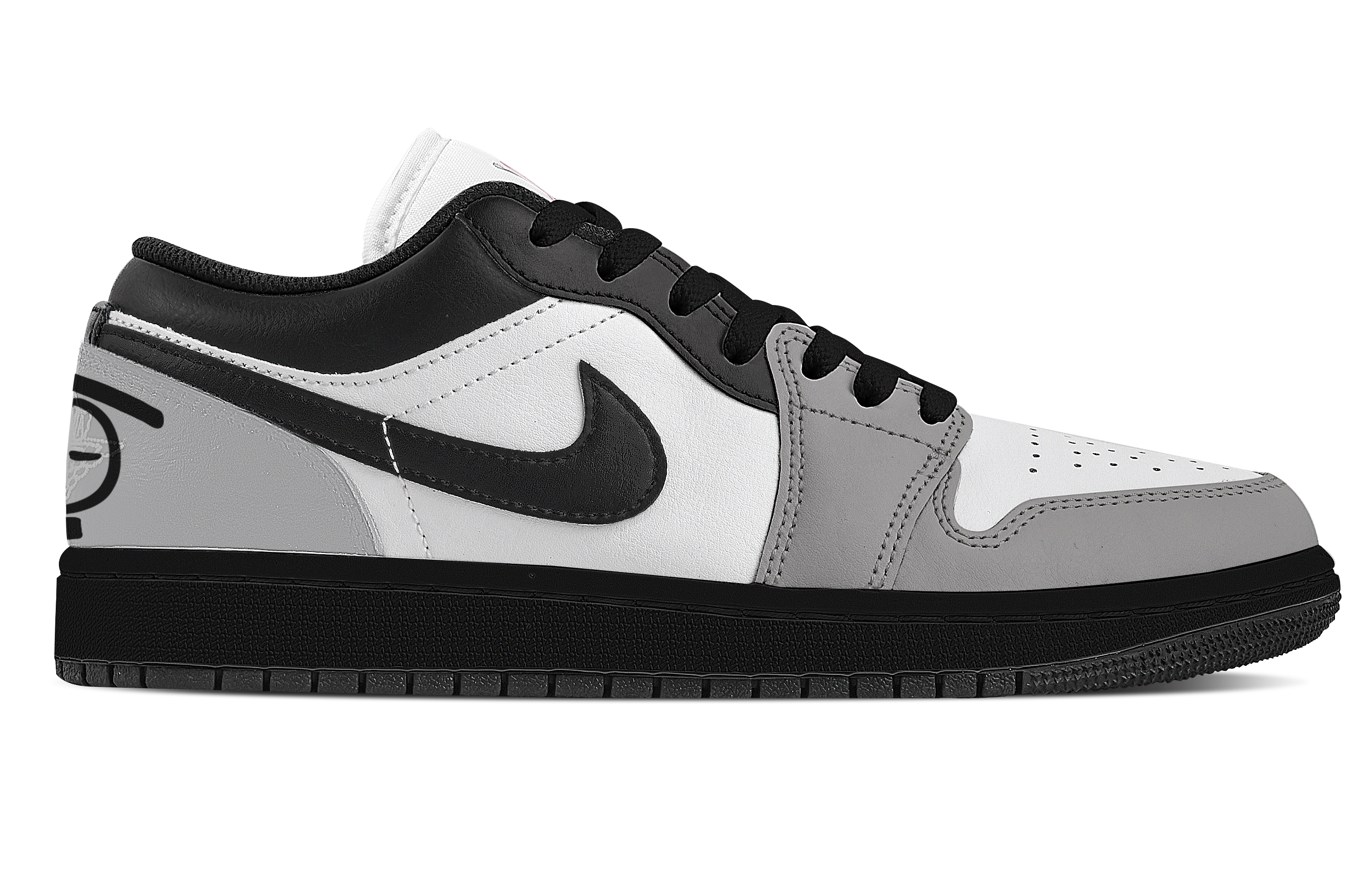 Jordan Air Jordan 1 Black Hole Product Abrasion Resistant Slip Resistant Low top Vintage Basketball Shoes Unisex Gray